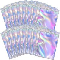 【YF】 Thick Reclosable Holographic Pink Jewelry Flat Pouches Small Plastic Jewlery 10pcs