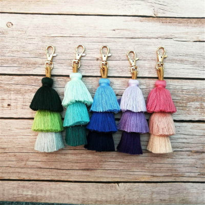 Jewerly Gift Tassel Keychain Bag Pendant Women Colorful Boho Tassel Keychain Fashion Bag Pendant Charm Key Chain