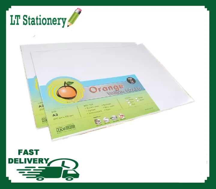 10 to 50 Sheets Orange Vellum Board Specialty Board 200gsm size A3