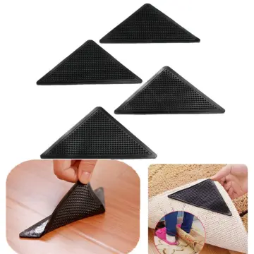 Reusable Corner Area Carpet Rug Grippers - Rubber Anti Curling Non Slip  Skid Pads - 8pc Set