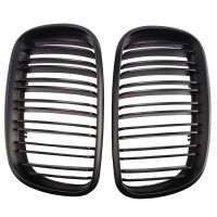 Matte Black Front Bumper Dual Slat Front Kidney Grill Grille For-BMW X5 X6 E70 E71 2007-2014