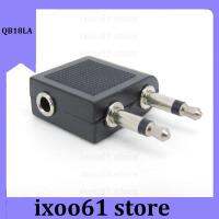 ixoo61 store Nickel plated Air Plane dual 3.5mm Airplane socket Airline Headphone Mono Audio Converter Travel Jack Plug Splitter Adapter