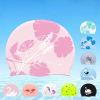 Adult Printed Silicone Swimming Cap Women Waterproof Ear Protecton Long Hair Swimming Hat Beach Pool Accessories Swim Caps