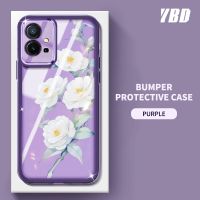 โทรศัพท์ YBD เคสสำหรับ Vivo Y78 Y78 + Y36 4G 5G V29 Lite Camellia ดอกไม้สีลวดลายโปร่งใสฟิล์มเลนส์อ่อน TPU Carmera ป้องกัน