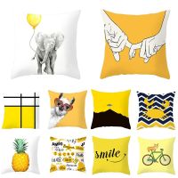 Cover Cushions Yellow Black Polyester Throw Pillow Case Yellow Pineapple Decorative Pillowcase Pillow Cover kussensloop