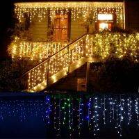 Christmas Garland LED Curtain Icicle String Light 220V 5m 96Leds Indoor Drop LED Party Garden Stage Outdoor Decorative Light