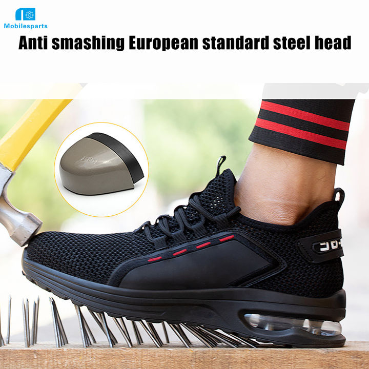 รองเท้าผ้าใบผู้ชายทำงานรองเท้าเพื่อความปลอดภัย-รองเท้ากันลื่นกันรอยสำหรับงานเครื่องจักรผลิตรถยนต์