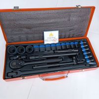 EURO KING TOOLS ชุดบล็อก 24 ชิ้น/ชุด 1/2" (4หุน) ลูกบล็อกสั้น  12 เหลี่ยม  ดำ แท้ 100%