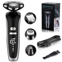 ZZOOI New 3 -Speed Electric Shaver For Men Wet Dry Pro Beard Hair Trimmer Rechargeable Razor Facial Body Shaving Machine Grooming Kit