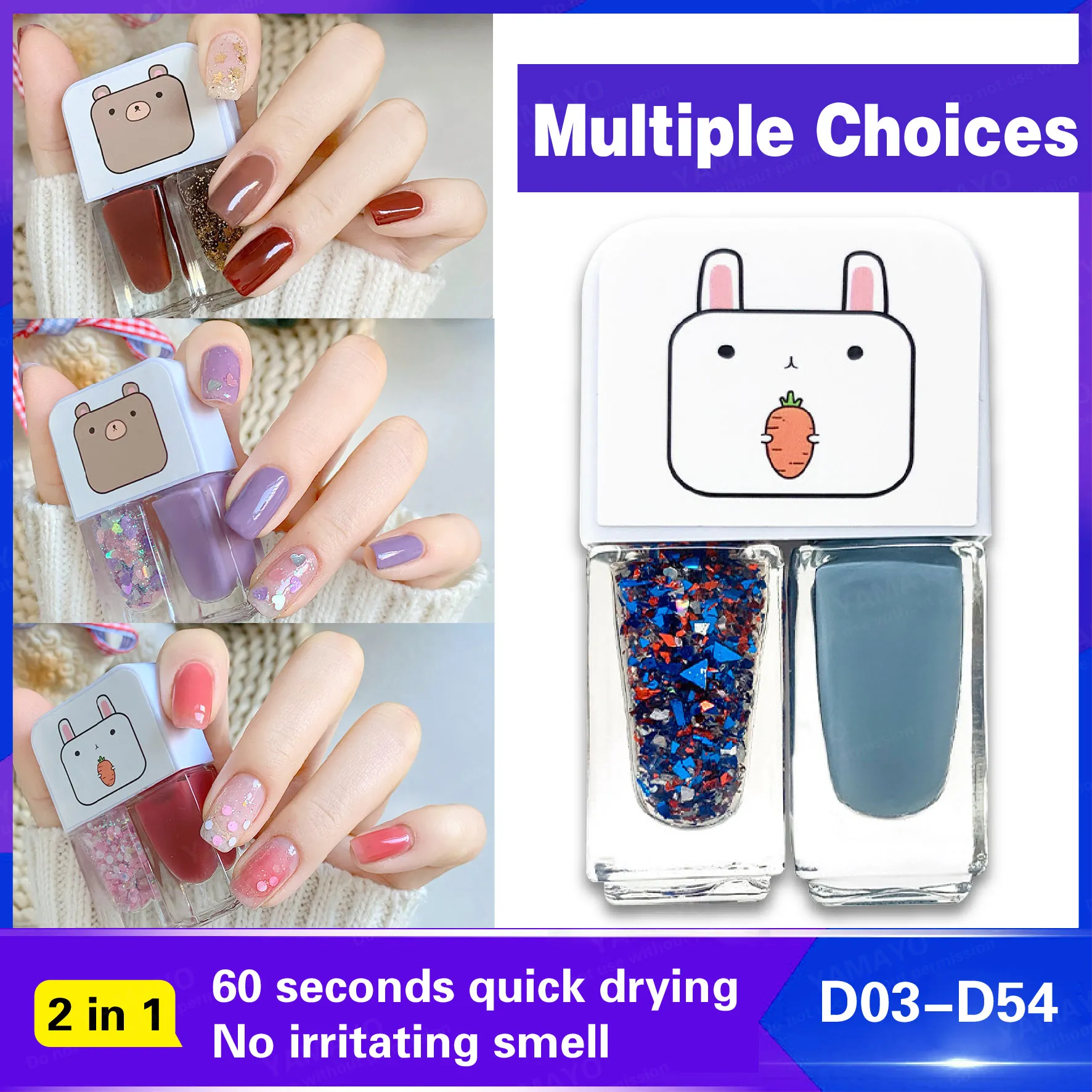 Bundle of 2] Duo Colour Water Base Nail Polish || Twin Pack Peel Off Quick  Drying Tasteless Easy to Remove || Colourful Gloss Maxfine No Bake Non  Toxic | Lazada Singapore