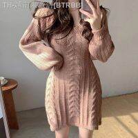 【hot】∏■  2023 Korean Knitted Sweater Dresses for Wrap Sleeve New Streetwear