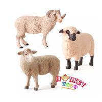 Monkey Toys - โมเดลสัตว์ Sheep แกะ พ่อแม่ลูก ชุด 3 ตัว (จากหาดใหญ่)