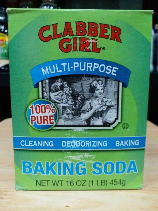 เบคกิ้งโซดา-เบกกิ้งโซดาแบบเนื้อละเอียดอย่างดี-clabber-girl-pure-100-baking-soda-นำเข้าจากอเมริกา-trusted-in-households-since-1850-เพื่ออาหารอร่อยยิ่งขึ้นใช้หมักเนื้อสัตว์-ใช้ล้างผักผลไม้ลดสารพิษได้-ให