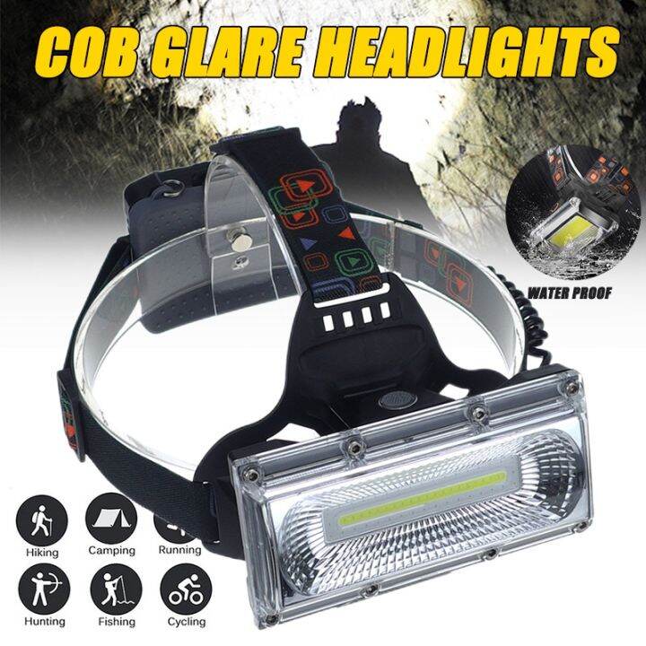 Power Supply COB LED Headlight USB Charging Headlight White Red Blue