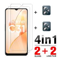 4in1 Tempered Glass Case For Realme C31 Screen Protector Realmi C31 C 31 31c realmec31 RMX3501 Camera Lens Protective Film 6.5in