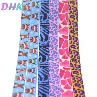 [HOT!] DHK 5/8 39; 39; 5yards leopard christmas printed Fold Elastic FOE stretch ribbon hairbow headwear headband DIY OEM E1720