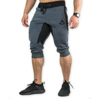 Mens Cotton Casual shorts 34 Jogger Capri Pants Breathable Below Knee Short Pants with Three Pockets