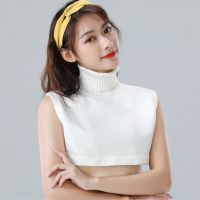 Women White Sweater False Collar Ladies Turtleneck Stand Fake Collar Adjustable Half-Shirt Blouse Top Decoration Accessories