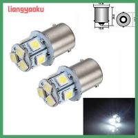 LIANGYAOKU ไฟ BA15S LED สีขาวหลอดไฟแสงจ้า12V 5050 8SMD 2ชิ้น R5W สัญญาณเลี้ยว1156ไฟท้ายรถยนต์