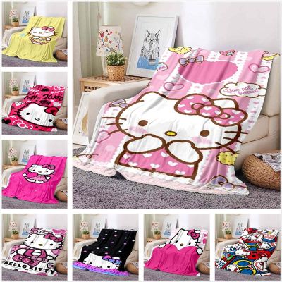 Hello Kitty KT Cat Cartoon Cute Blanket Sofa Cover Office Nap Air Conditioning Flannel Soft Keep Warm Can Be Customized 2