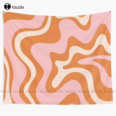 【cw】Liquid Swirl R Modern Abstract Pattern In Pink Orange Cream Tapestry Horror Tapestry Custom Decoration Wall Hanging