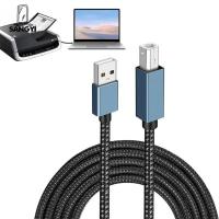 SANGYI สายเคเบิลถัก1/1.5/2/3M USB2.0สายแฟลชไดร์ฟถ่ายโอนข้อมูลข้อมูลตัวเมียสายเคเบิล Type-C ตัวผู้480Mbps สาย USB เครื่องพิมพ์ USB B ชนิด C สายถัก USB A ถึง USB B USB C ถึง USB B