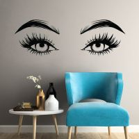 [COD] Eyes Make Up Brows Lashes Wall Decal Sticker Room Vinyl Eyelashes Eyebrows Teen LL416