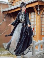 Hanfu ชุดคู่จีนแบบดั้งเดิมคอสเพลย์เครื่องแต่งกาย2023ฤดูร้อนผู้ชายและผู้หญิงโบราณ Hanfu สีดำ3Pcs ชุด Plus ขนาด XXL...