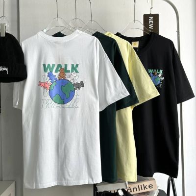 เสื้อ TakeAllShop ลาย WALK 🌍 เสื้อยืด Oversize เสื้อโอเวอร์ไซส์ เสื้อยืดผู้ชาย เสื้อยืดผู้หญิง