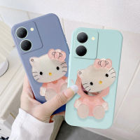 เคส Vivo Y27 5G ล่าสุดการออกแบบสีมาการองพร้อมกระจกแต่งหน้าซิลิโคนอ่อนนุ่มเคสโทรศัพท์ vivo Y27 5G เคสมือถือ