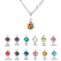 Zodiac birthstone necklace women choker stainless steel charms jewelry collares de moda female gift Necklaces