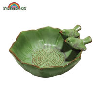 Ceramic Birdbath Bowl Bird Feeder Food Holder Container Bird Feeding Tray For Outdoor Garden Courtyard Decoration