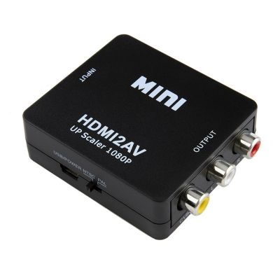 Hdmi-kompatibel dengan AV Scaler Adapter HD Video Composite Converter Box HD Ke RCA AV/CVSB L/R Video 1080P Mendukung NTSC PAL