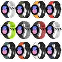 ♘□ สายนาฬิกาสำหรับ Samsung galaxy watch5/5 pro/4 40/44mm 45mm smartwatch สร้อยข้อมือสายซิลิโคนสองสีสำหรับ samsung สายนาฬิกา