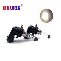 Kuluze หลอดโคมไฟไฟหน้ารถ H10รถยนต์12V 42W 3500K แผ่นเรืองแสงไฟตัดหมอกฮาโลเจนควอตซ์ใส2ชิ้น