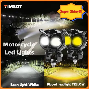 Motorcycle Mini Driving Lights High Low Led Headlight With Domino 3 Way  Switch