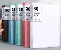 โฟลเดอร์ที่รวมแฟ้มพลาสติก A4 5สีแผ่นพับเอกสารหนังสือเล่มเล็ก30/60/100หน้าเครื่องใช้สำนักงานของนักเรียนกล่องจัดระเบียบโต๊ะ