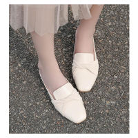 Square Toe Flat Shoes, Lazy Casual Mules, Convenient Fashionable Half Shoes for Women