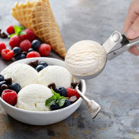 ช้อนบอลไอศกรีมกว้างขวางใช้เรียบทำความสะอาดง่ายสแตนเลสที่ตักไอศกรีมสำหรับโยเกิร์ตแช่แข็งสำหรับผลไม้