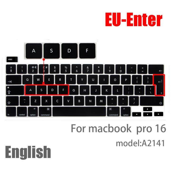 สำหรับ-macbook-pro-16แผ่นครอบแป้นพิมพ์ฟิล์มป้องกันแล็ปท็อป-pro16นิ้วแผ่นครอบแป้นพิมพ์ซิลิโคน-a2141และจอแสดงผลฝรั่งเศสสเปน