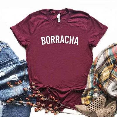 Borracha Latina Print Women Tshirts No Fade Premium Casual Funny T Shirt For Lady Woman T-Shirts Graphic Top Tee Customize