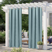 Outdoor Curtains for Patio Rustproof Grommet Top Waterproof Window Curtain Drapes for Porch Pergola Cabana Gazebo and Sun Room