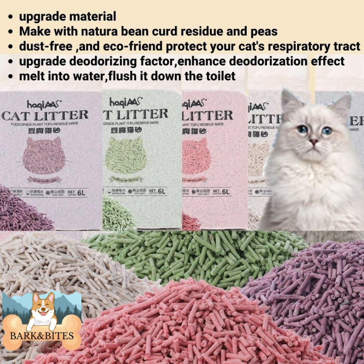 Cat Litter 6L Upgrade Absoring Nature Tofu Residue Made Food Grade Cat