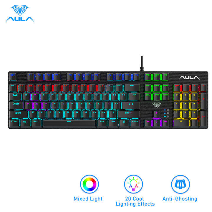 AULA S2022 Mechanical Gaming Keyboard, Marco Programming High and Low