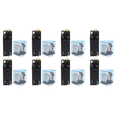 8X 220/240V AC Coil DPDT Power Relay MY2NJ 8 Pin W Socket Base