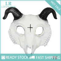 LF Wholesale✨Flash Sale ✨ Halloween Goat Skull Mask หน้ากากหน้ากากหน้ากากครึ่งหน้ากากคอสเพลย์ปาร์ตี้ props หน้ากากสัตว์