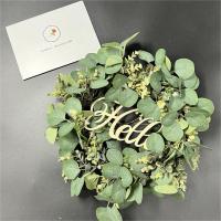 QSLH-F196- Artificial Eucalyptus Wreath for Front Door Decor Decorative Floral Wreath Fall Wreath Harvest Thanksgiving Festival