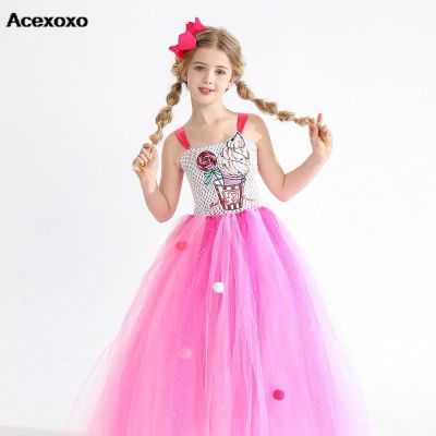 Childrens dress Childrens cute bow Birthday Princess dress Sequin ice cream tulle dress Love her dress