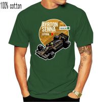 สีพิมพ์ผู้ชายท็อปส์เสื้อยืด Ayrton Senna da Silva สีขาวสบายๆเสื้อยืด Homme ขนาดบวกเสื้อที