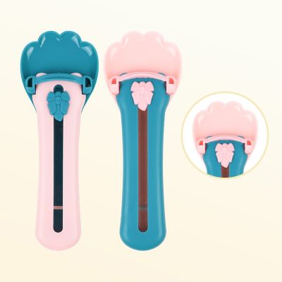 ♈☜ Pet Cat Feeding Scoop Button Pushed Design Portable Food Long Strip Cat Snack Squeezer Feeder Multipurpose Spoon Pet Supplies